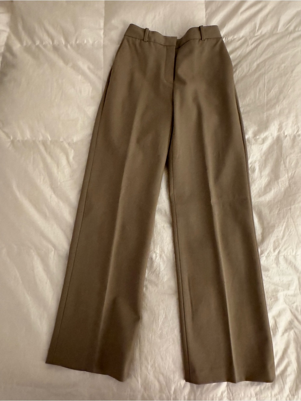 Babaton Wool High-Waist Wide Leg Trousers - Tan